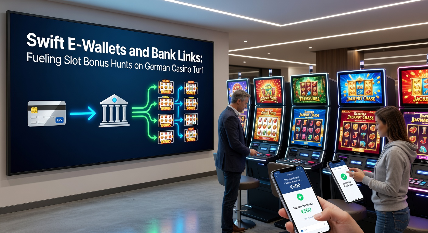 Grafik einer direkten Bank-Link-Überweisung zu einem Slot-Bonus in einem modernen deutschen Online-Casino